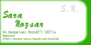 sara mozsar business card